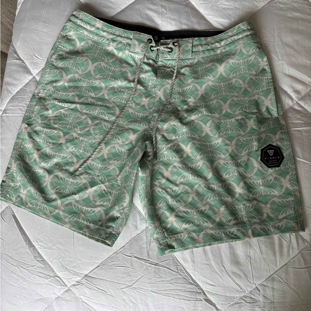 VISSLA Green Board Shorts for Swim
